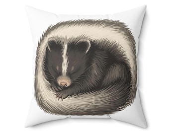 Cozy Skunk Pillow, Cute Animal Decor, Home Accent, Nature-Inspired Cushion, Gift for Animal Lovers, Nursery Throw Pillow