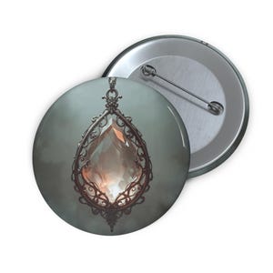 Bleeding Crystal Design Pin | Gothic Gem Art, Soft Goth Badge, Dark Fantasy Accessory