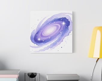 Galaxy Swirl Wall Art Minimalist Celestial Print Modern Watercolor Night Sky Elegant Cosmic Home Decor Gift for Nature Lovers