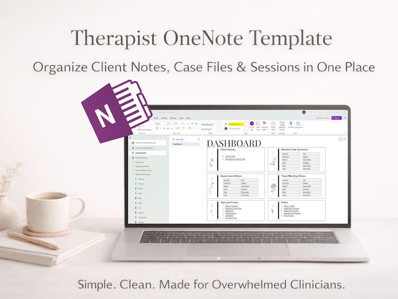 Using Onenote For Case Management Therapist Onenote Template | SOAP Notes Template | Client Case ...