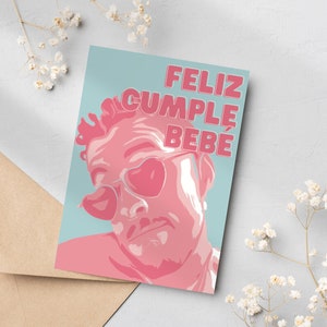 Bad Bunny Biglietto di auguri di compleanno Feliz Cumple Bebe / Biglietto di auguri di compleanno stampabile