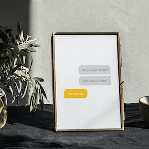 Niestandardowy tekst wiadomości wydruk cyfrowy | Wymiana wiadomości tekstowych | Tekst randkowy online wydruk | Bumble, Tinder, Hinge, iMessage