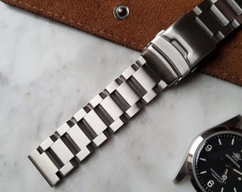 3-Link Engineer Style Stainless Steel Bracelet 20mm 22mm