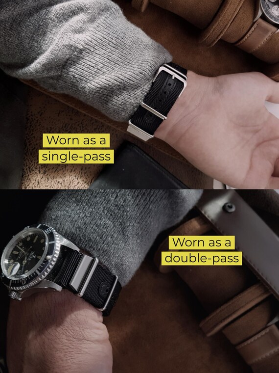 20mm Perlon NATO Watch Strap: Black, Blue, Khaki, Green UK