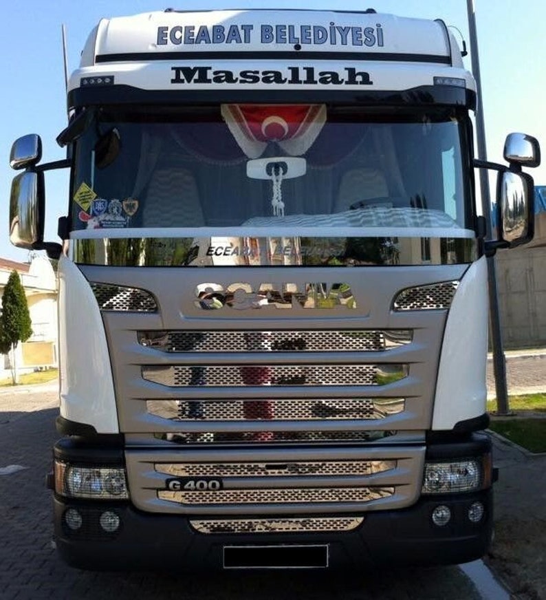 Scania G400 Radiator Grille Covers Decorations Stainless Steel 9 Pcs ...
