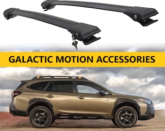 To match with Subaru Outback Wilderness 2022-2024 Roof Rack Cross Bars Rails Black 2pcs-Luggage Rack Carrier Raised Roof Rails Aluminum