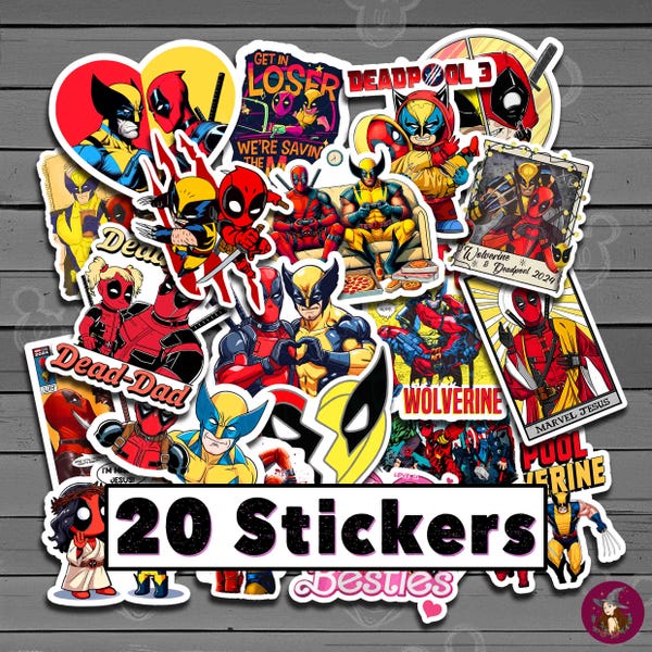 Wolverine and Deadpool Stickers - Etsy New Zealand