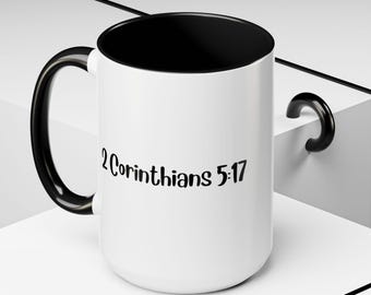 2 Corinthians 5:17 Verse Mug - Minimalist Christian Gift