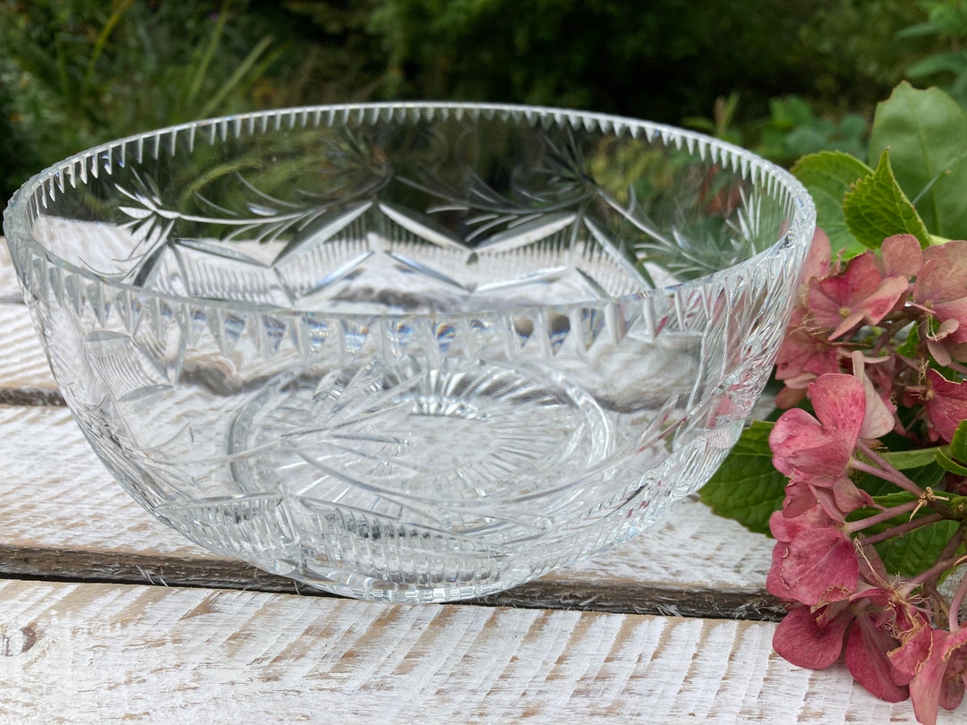 Vintage b Crystal Glass Footed Fruit/ Trifle Bowl Etsy UK