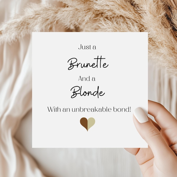 Personalised Best Friend Birthday Card – Blonde or Brunette Option – Custom Name & Age – 6×6″ Handmade Card