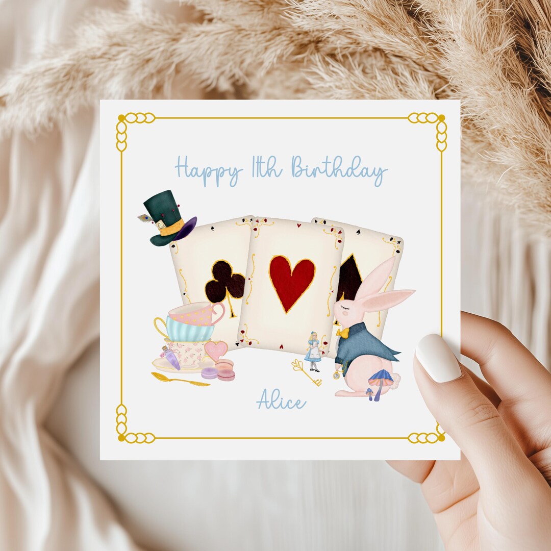 Personalized Alice in Wonderland Birthday Card: Daughter, Niece, Sister ...