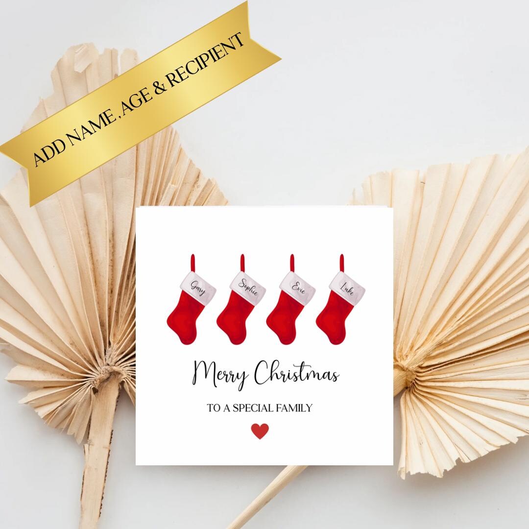 Personalised Christmas Card – Stocking / Christmas - Etsy