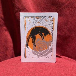 Jumping Fox Block Print: Handprinted Animal Art, Card or Matted Print