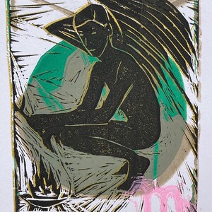 Fae Virgo Block Print: Zodiac Horoscope Art, Faerie Angel