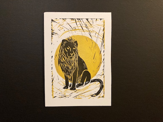 Handmade Wildlife Greetings Card - Lion Handmade Wildlife Greetings Card - Lion