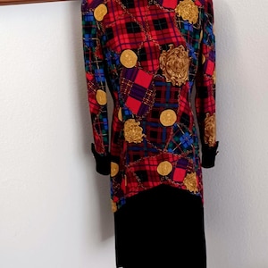 Vintage Scottish Silky Long Shirt Dress Size 6