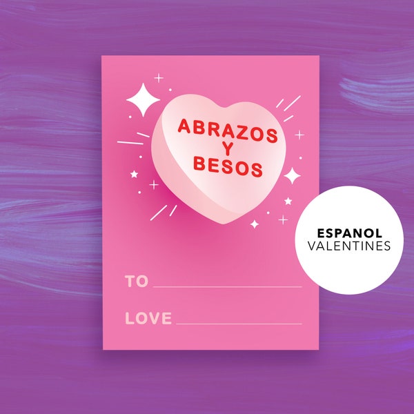 Valentine's Day Cards | Spanish | Espanol | School | Classroom | Digital Download | Print-at-Home