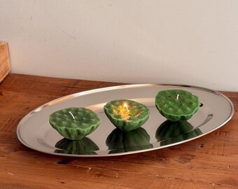 Lotus Pod Beeswax Candle – Green Botanical Candle, Natural Home Decor, Handmade Eco-Friendly Gift 1ct