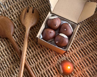 Chestnut Candles: Fall Decor, Set of 5