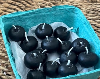 Realistic Blueberry Unscented Candles 12 ct