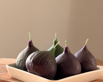 Realistic Fig Beeswax Candles - Set of 3 Unscented