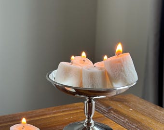 marshmallow birthday cake candles unscented 10ct