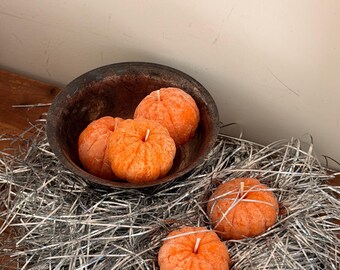 realistic tangerine candles 3ct