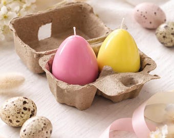 Pure Beeswax Egg Candle Set – 2 Pack | Unscented Natural Candles