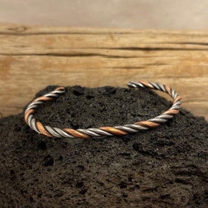 Handmade Twisted Copper and Steel Bracelet.