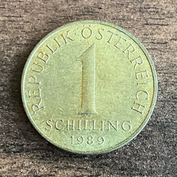 Republic of Austria 1989 1nSchilling Republik Österreich Coin Vintage Authentic WWII European Currency Craft Making