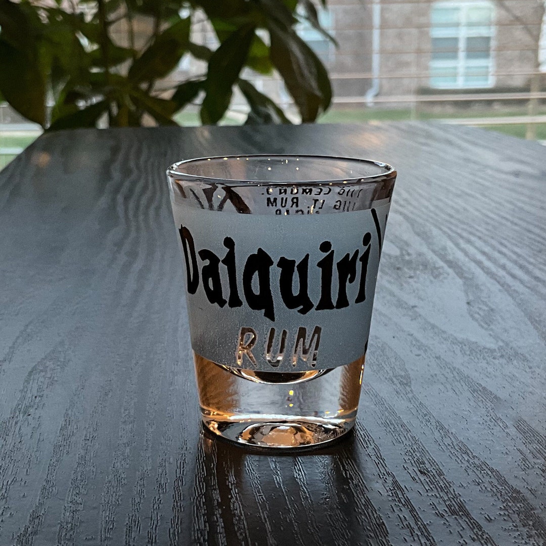 Vintage 1960s Daiquiri Rum Recipe Cool Graphic Shot Glass Etsy