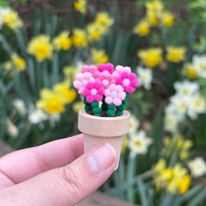 2" All-Pink Valentine’s Day miniature pom pom floral bouquet