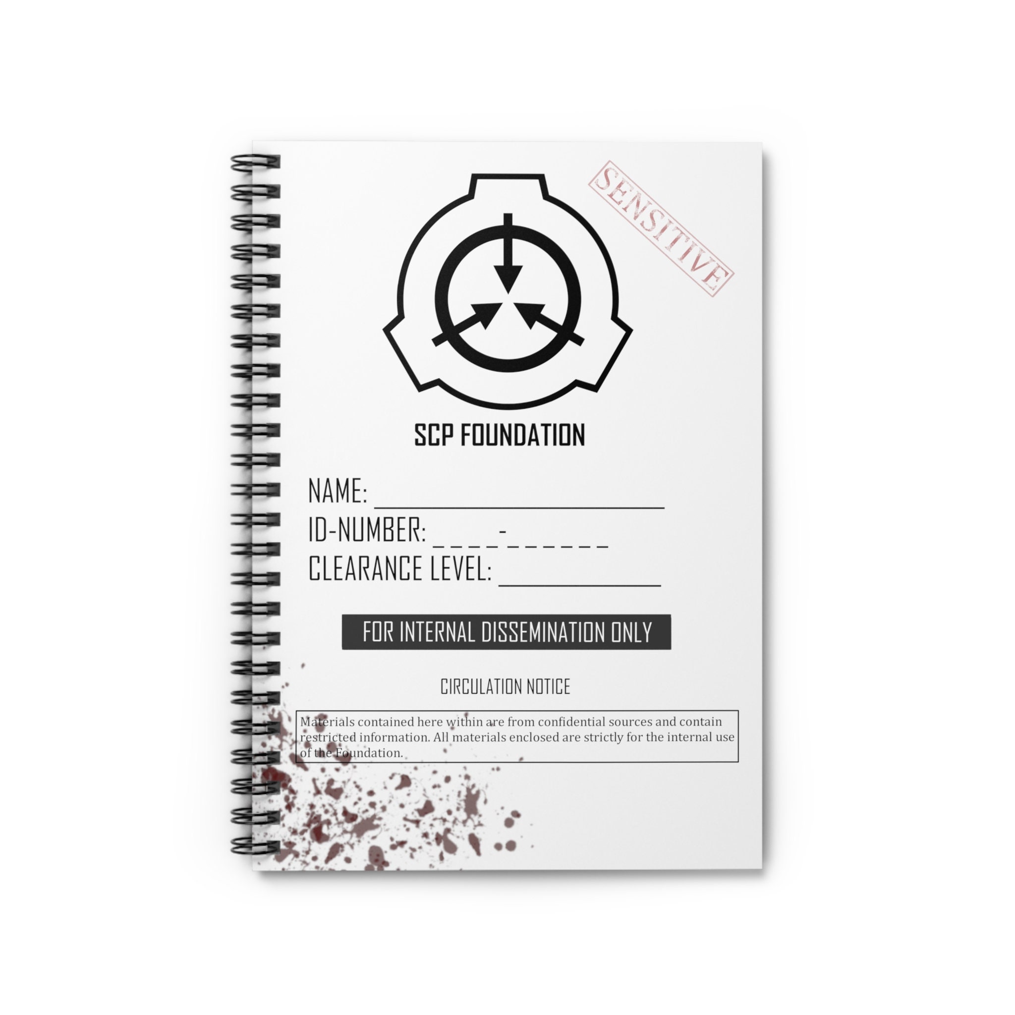 SCP 096 - Notebook - College-ruled notebook for scp foundation