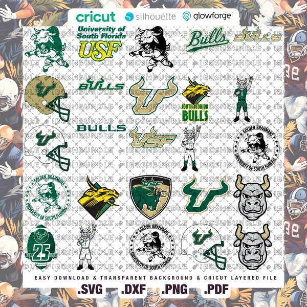 Team 25 - South Florida University SVG, Bulls SVG, College, Athletics, USF, Football, Basketball, University, Mom, Dad, Easy Download