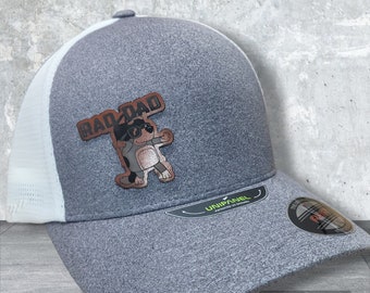 Bluey Rad Dad Leather Patch Hat - Custom to order laser engraved leather.
