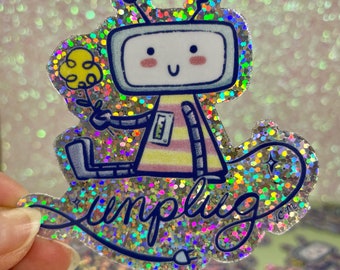 Unplug 3" Die Cut Vinyl Sticker