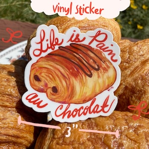 Autocollant en vinyle Croissant au chocolat