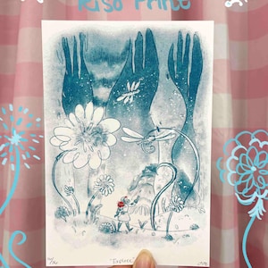 Limited Edition Risograph Print : Explore, Signed and numbered
