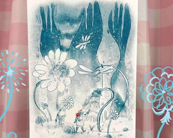 Limited Edition Risograph Print : Explore, Signed and numbered
