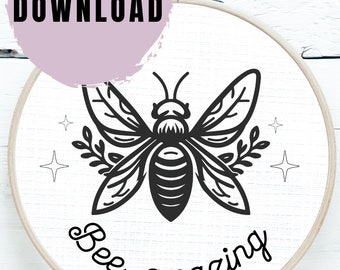 Bee embroidery design, embroidery designs, bumble bee, hand embroidery, honey bee, embroidery art, bee decor, bee gifts, bumble bee decor