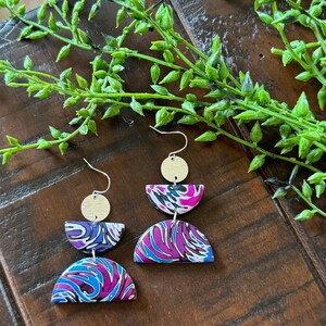 Earrings/Dangle Earrings/Drop Earrings/Lightweight Dangle Earrings/Modern Earrings/Colorful Earrings/Silver Earrings/Chic Earrings/Boho