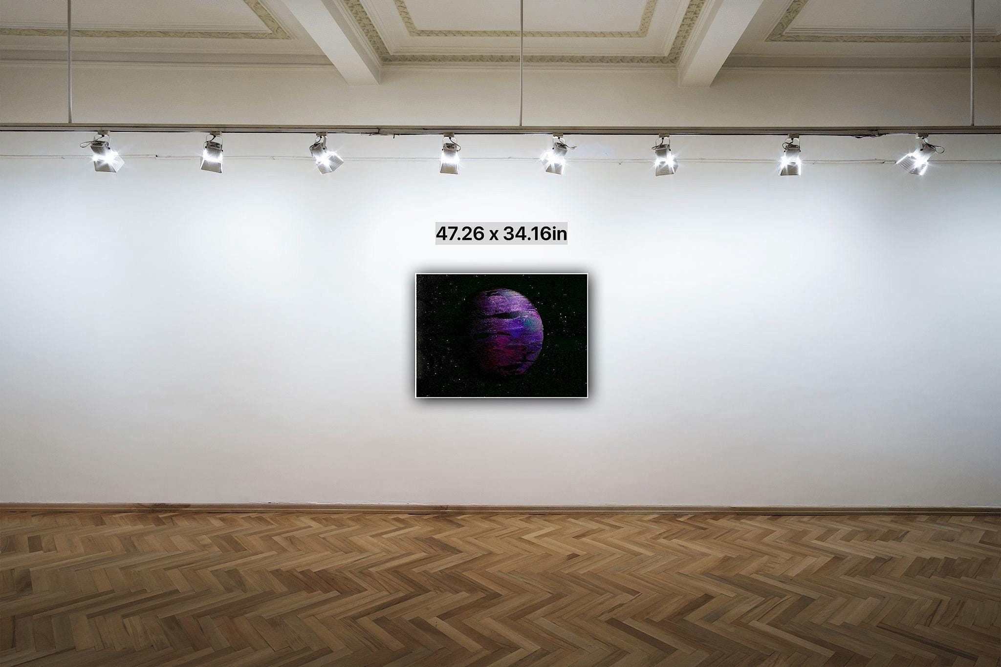 Purple Planet Spray Paint Space Art - Etsy