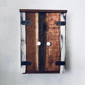 Rustic Cabinet from Reclaimed Wood with Aged Metal | Handmade Storage Furniture | Unique Rustic Farmhouse Cupboard