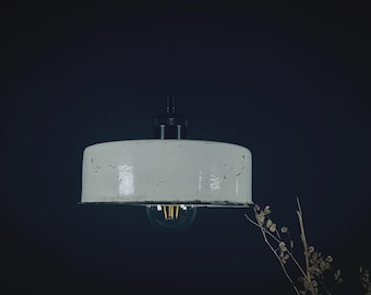 Vintage Enamel Pendant Light | Industrial Rustic Ceiling Lamp | Recycled Zero Waste Lighting Fixture
