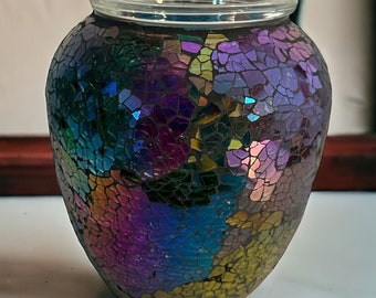 New Scentsy Chromatic Wax Warmer Rainbow Crushed Glass Mosaic