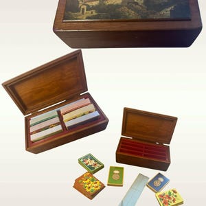 VTG Holzbox mit Einsatz hält 6 Vollkartenspiele & Score Sheets Pad Spiele