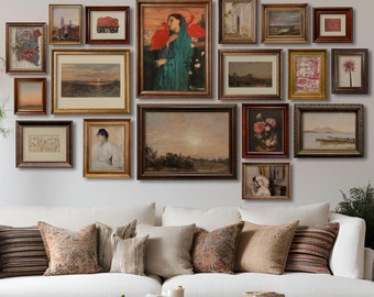 Vintage Gallery Wall Art Set of 18: Eclectic Antique Print Set (Digital Download) #S83