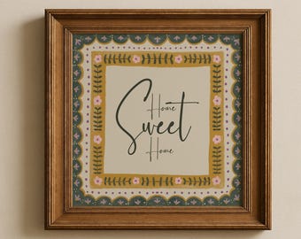 Home Sweet Home Art Print: Cottagecore Wall Art, Farmhouse Kitchen Decor (Digital Download) #636