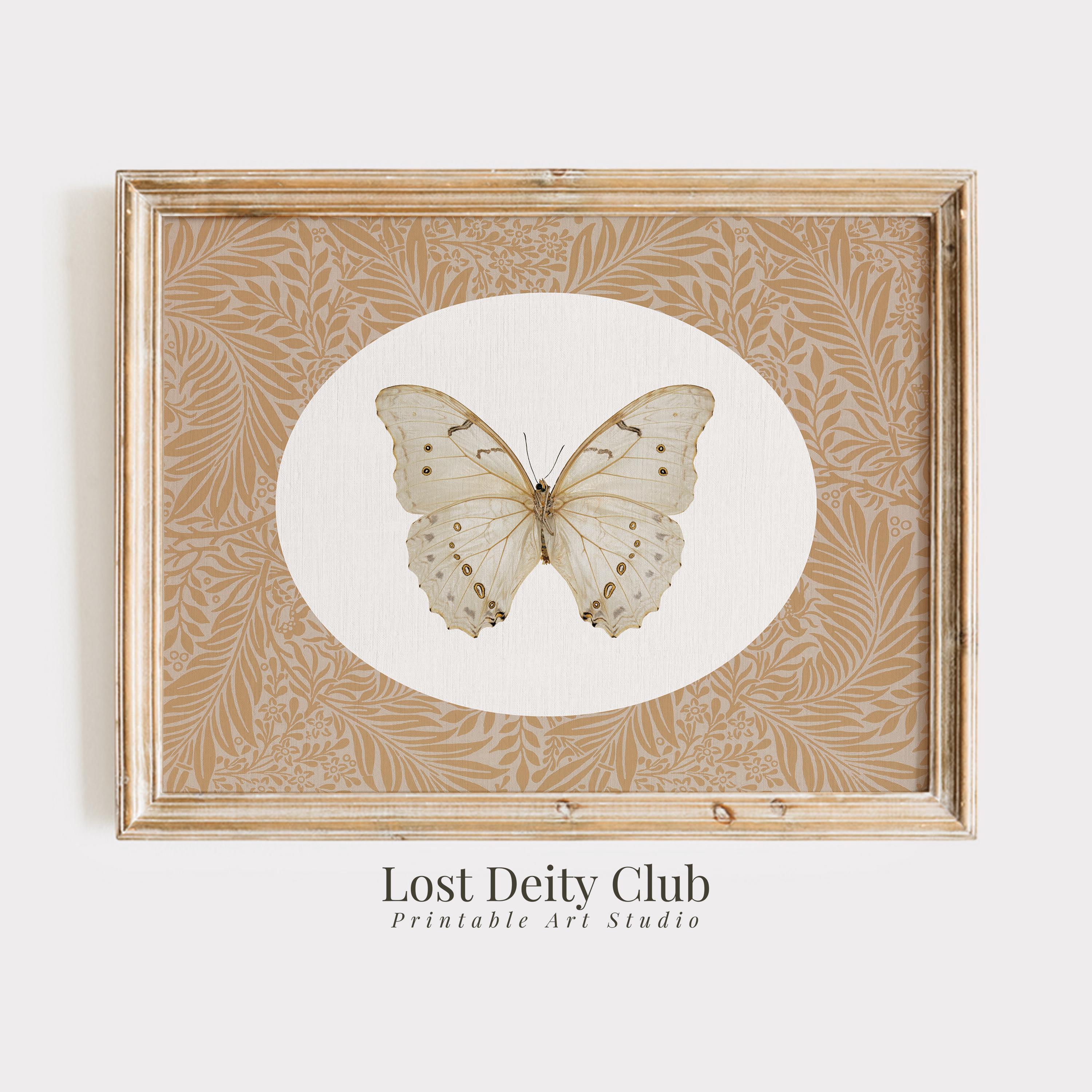 Vintage Butterfly Print, Cottagecore Neutral Wall Art PRINTABLE, Moth ...