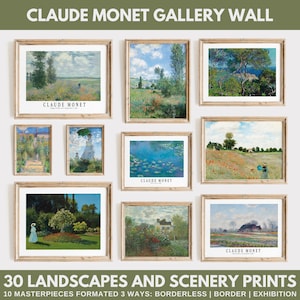 30 Claude Monet Prints | Monet Landscape PRINTABLE Wall Art Impressionist Paintings DIGITAL Download Monet Exhibition Poster | #S39
